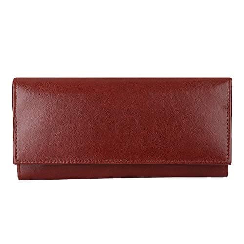 ShopMantra Wallet for Woman | Stylish Cherry Colored Long Bi-Fold Purse with Card Slots | Classic Faux Leather Women's Wallet