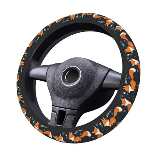 Foxes Steering Wheel Cover Women 15 inch AntiSlip Sweat Absorption Steering Wheel Covers Cute Car Accessories Decor Car SUV Sedan Vans Truck Protector