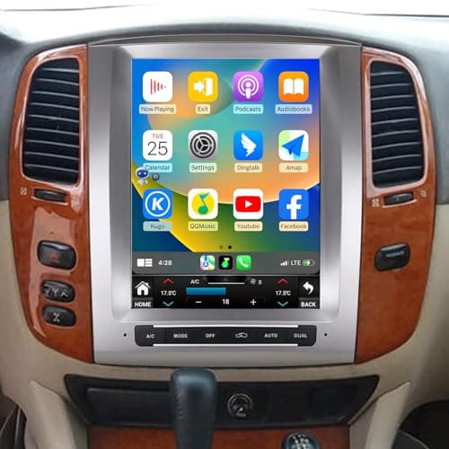 Car Radio Stereo for Toyota LC100 Lexus LX470 20032007 Replacement Head Unit 121 Inch Touch Screen Carplay Android Auto Tesla Style GPS Navigation Multimedia Play