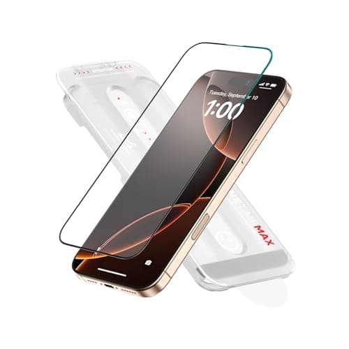 FLOLAB NanoArmour ONETIME MAX for iPhone 16 Pro Max Matte 3D Screen Protector Anti Glare 3D Tempered Glass PolarSpectra AntiRainbow Edge Reinforced Easy Install DustFree Scratch Resistant
