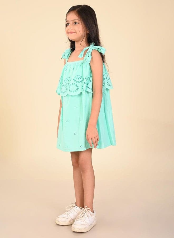 Eyelet Overlay Dress