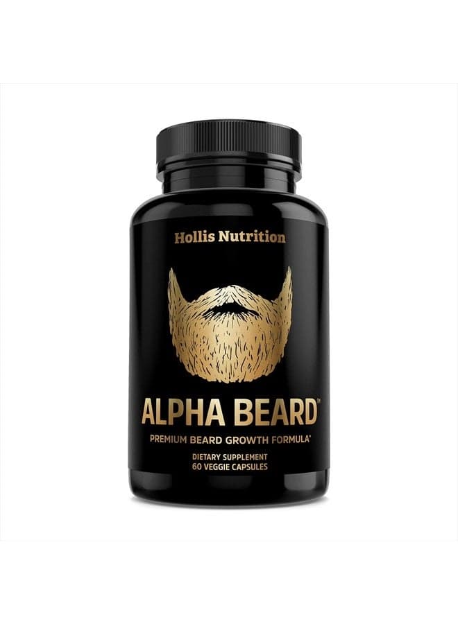 ALPHA BEARD Growth Vitamins | Biotin 10K MCG, Collagen, Keratin, OptiMSM®, goMCT®, BioPerine® | Beard and Hair Growth Supplement for Men | Regrow Stronger, Thicker, Healthier Facial Hair