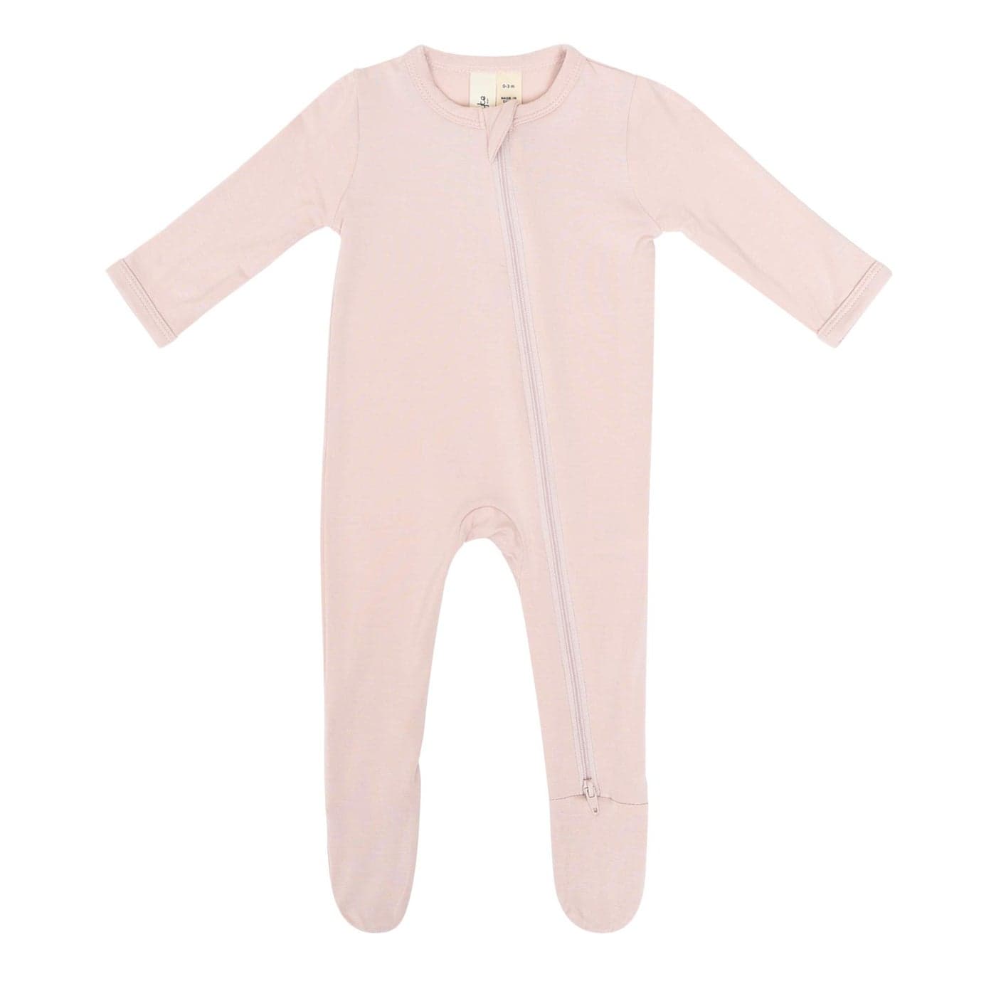 KYTE BABY Unisex Zipper Closure Footies, Rayon Made From Bamboo (3-6 Months, Blush)