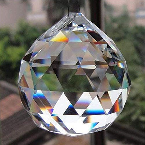 Petrichor Feng Shui Clear Crystal Ball Sun Catcher (60 MM, Clear) Window Hanging Ball for Good Luck & Prosperity - Hanging Home Deocration & Gifting