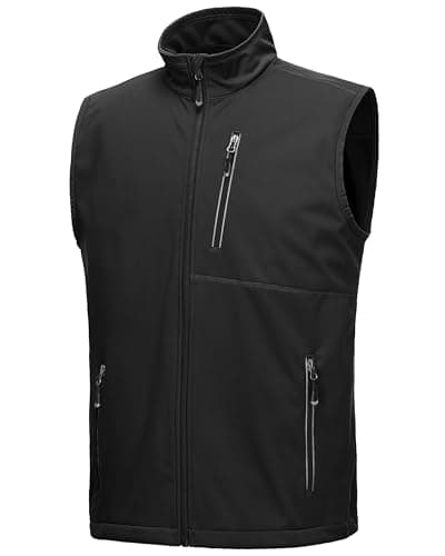 33000ft Mens Windproof Lightweight Golf Vest Outerwear with Pockets Softshell Sleeveless Jacket for Running Hiking Sports