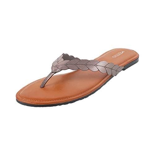 Metro Womens Synthetic Gun Metal Slippers (Size (7 UK (40 EU))