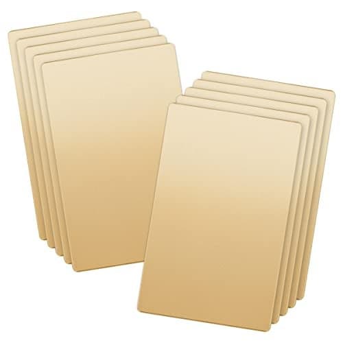 LIDER Blank Wall Plate Temperature and Impact Resistant Screwless Design Modern Upgrade Midsize 1Gang 488 x 311 UL Listed Thermoplastic Matte Gold 10Pack