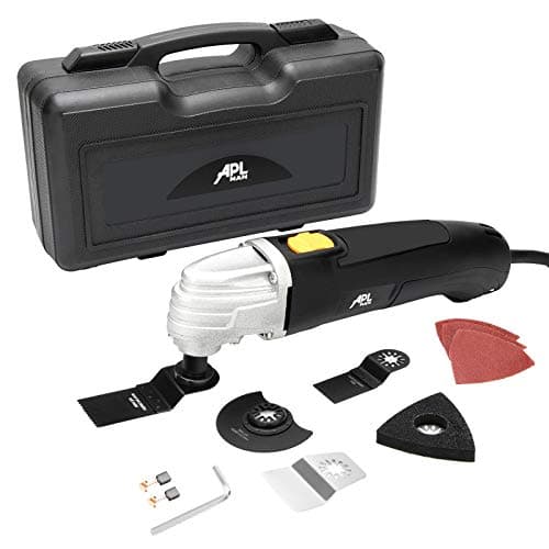 APLMAN Multi Purpose Oscillating Tool, 1.6-Amp Oscillating Multi Tool with 3.2°Oscillation Angle, Single Speed and 8 Pcs Accessories,Carrying Box