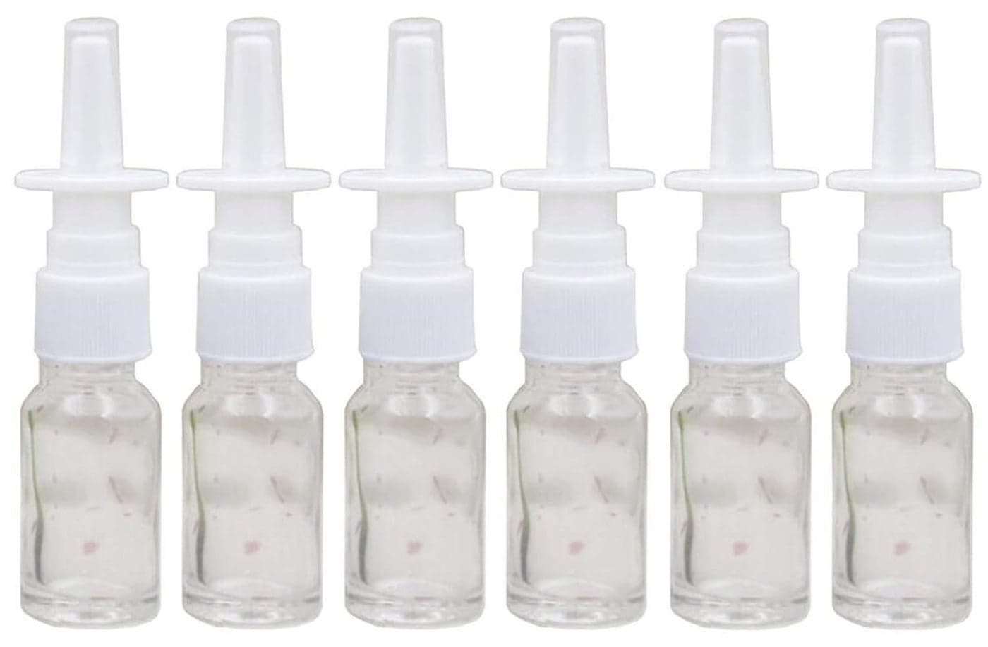 6PCS 10ml/0.34oz Empty Glass Refillable Nasal Spray Bottles Fine Mist Sprayers Makeup Water Travel Containers Jars For Perfumes Essential Oils Saline Water Applications (Clear)