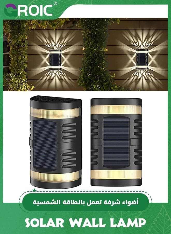 2 Pcs Solar Wall Light Outdoor Solar Lights, Garden Light Pendant Garden Wall Lamp Solar Porch Lights Outdoor Wall Light Solar Night Light Solar Lights Outdoor Waterproof Hanging Light