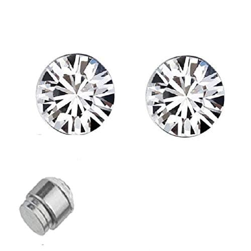 OOMPH Jewellery Pair of Silver Stainless Steel V Small Magnetic Non-Piercing Stud Earrings For Men & Boys (EFQ7)
