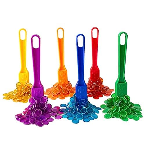 Yuanhe Magnetic Bingo Chips Set - 6 Colors Magnetic Wands with 600 Metal Chips for Counting and Sorting, Educational Activities