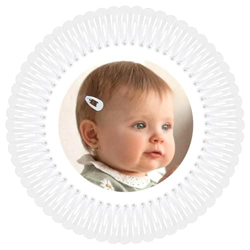 BBGifts 1Inch White Snap Hair Clips 60Pcs Small Hair Clips for Little Girls Baby Infant 3cm Candy Color Barrettes for Toddlers Hair Accessories