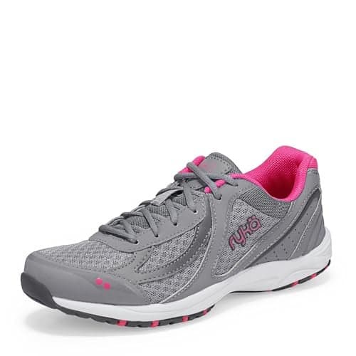 Ryka Womens Dash 3 Walking Shoe, Grey/Pink, 7 US