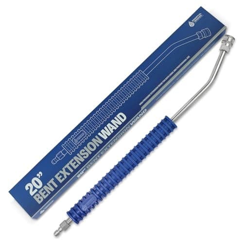Essential Washer Pressure Washer Wand Extension | 20" Curved Stainless Steel With Molded Grip | 4000 PSI