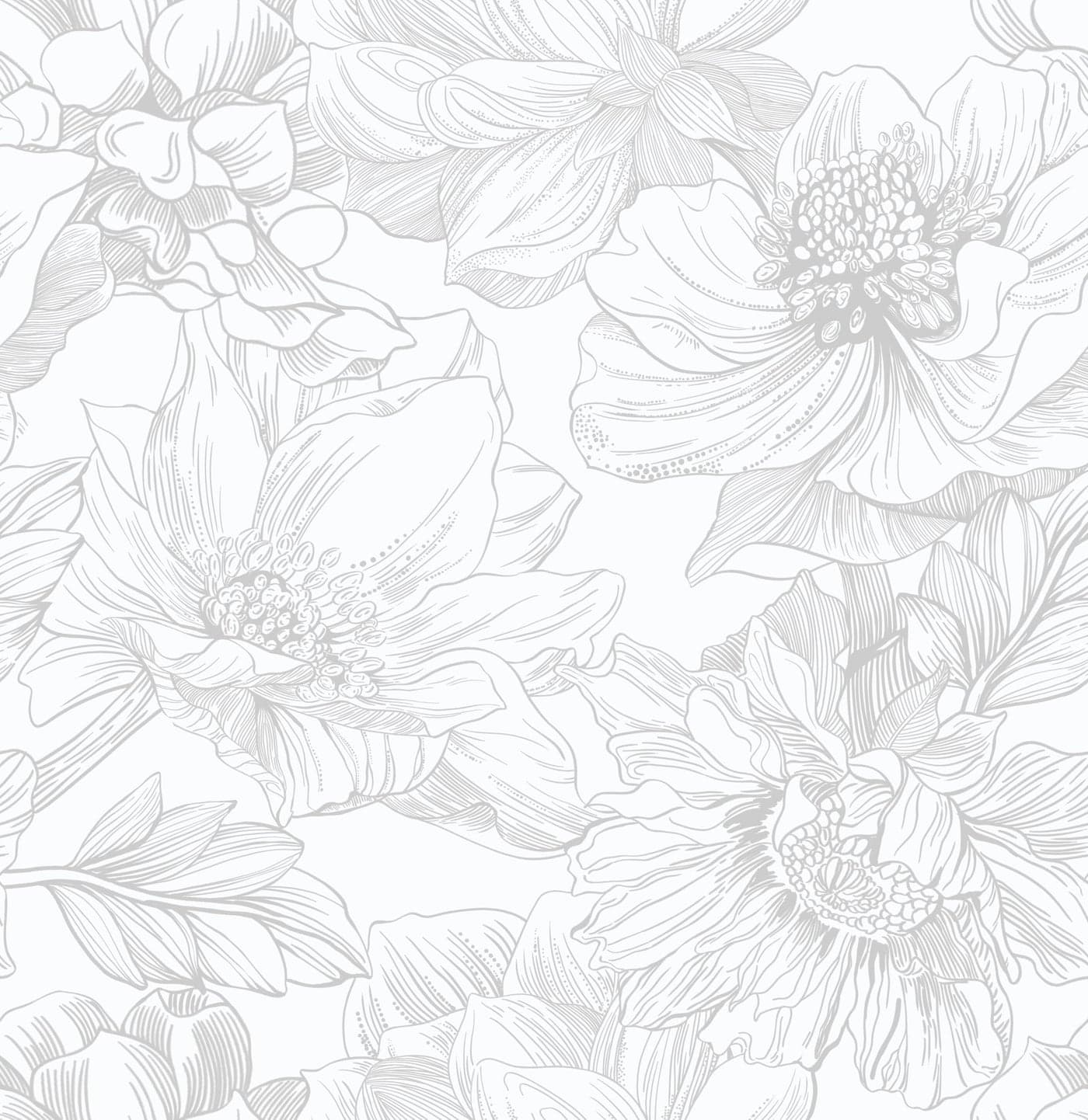 Ismoon Large Floral Peel and Stick Wallpaper Boho WhiteGrey Contact Paper 173inx65ft Removable Self Adhesive Bedroom Cabinet Mural Wall Decor Vinyl Roll