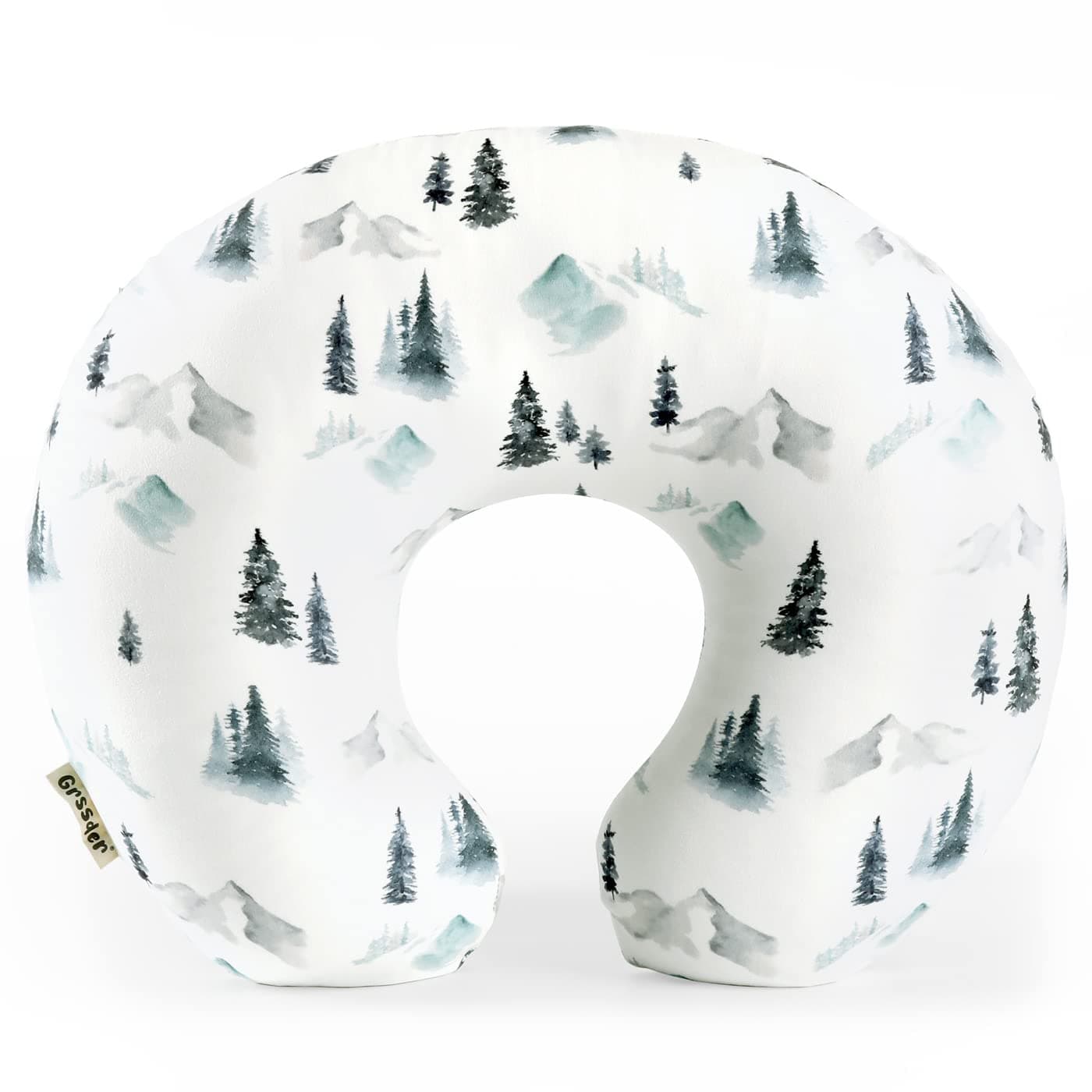 GRSSDER Nursing Pillow Cover Stretchy Minky Removable Nursing Covers for Breastfeeding Pillows Ultra Soft Comfortable Slipcover for Boys Wild Forest Pattern