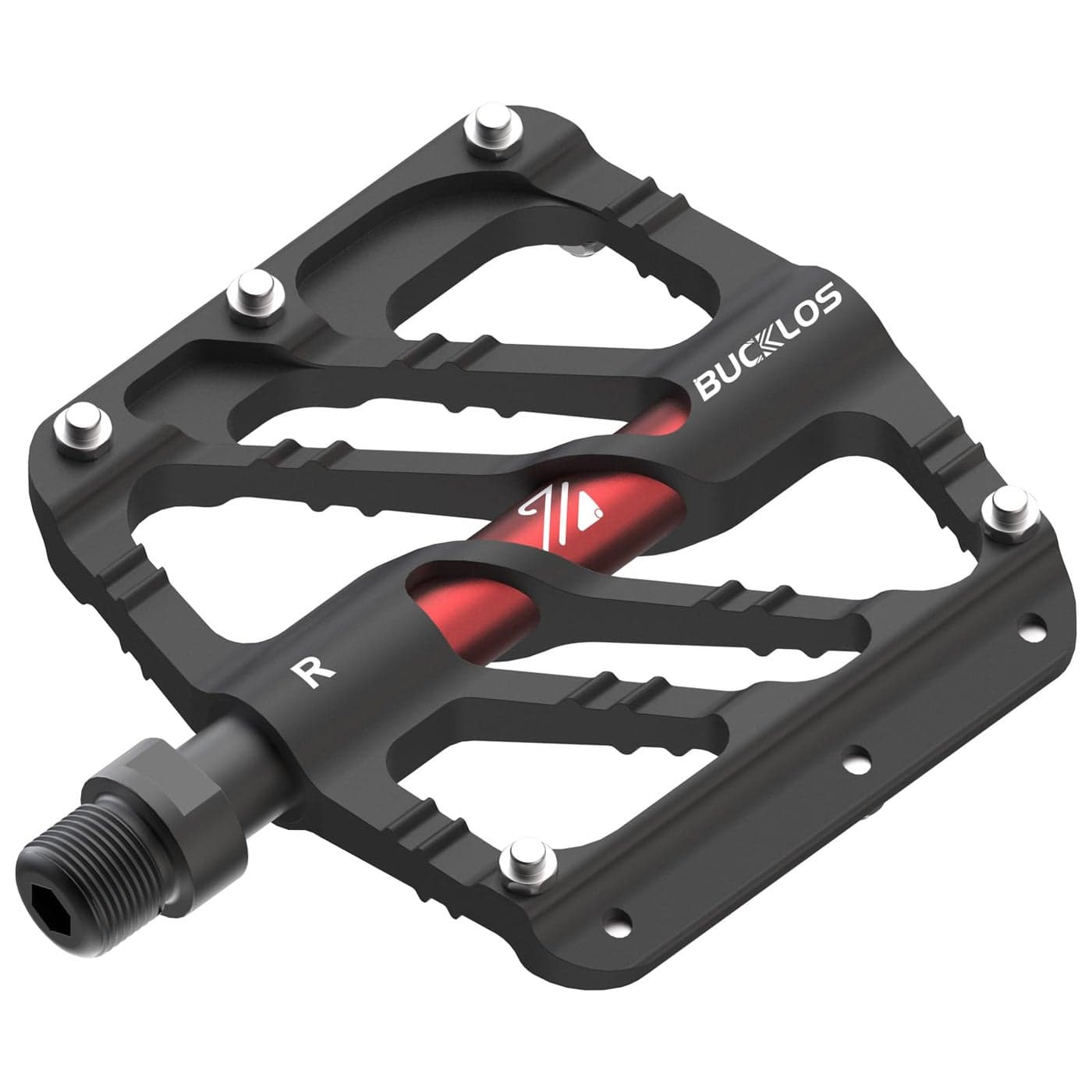 BUCKLOS MTB Flat Pedals Mountain Bike Pedals 3 Bearings CNC Adult Road Bike Pedals Bicycle Platform Aluminum Alloy NonSlip Pedal for Gravel BikeBMX 916Black