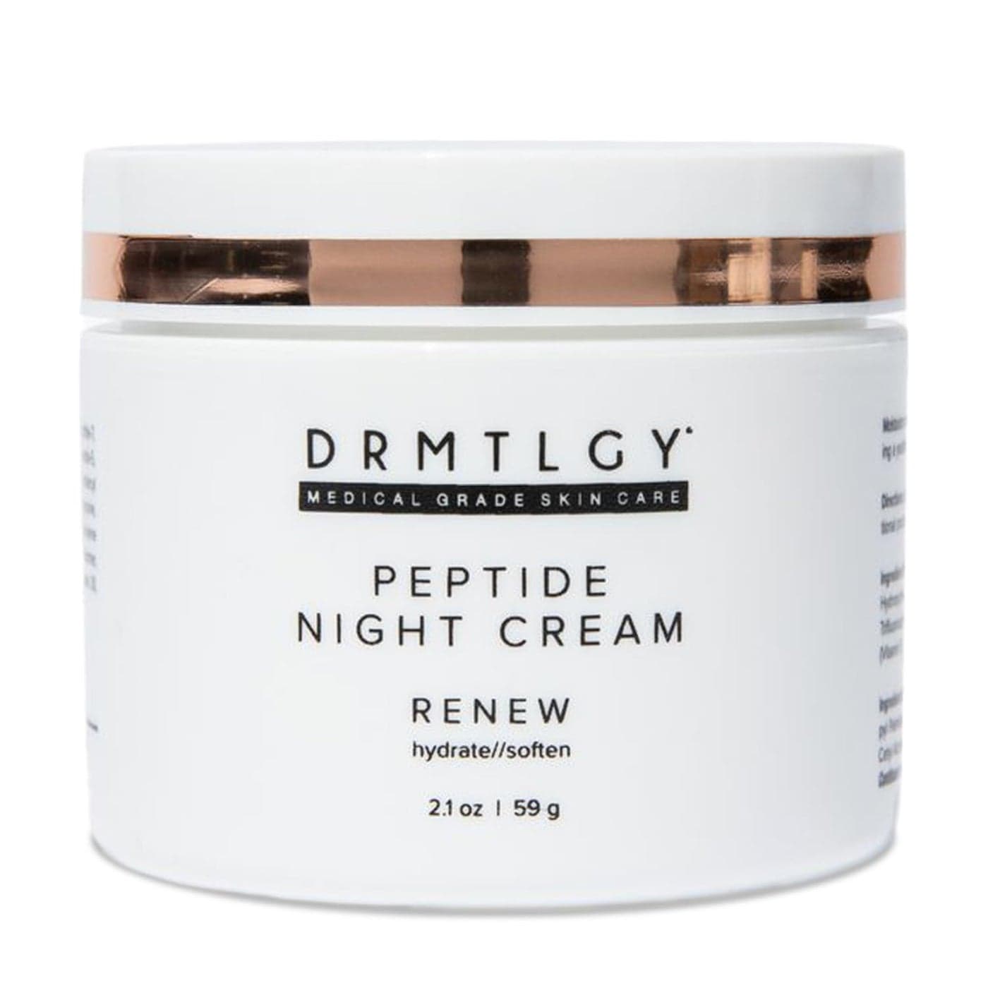 DRMTLGY Peptide Night Cream Face Moisturizer Fragrance Free and Oil Free Hydrating Facial Moisturizer for All Skin Types 21 oz
