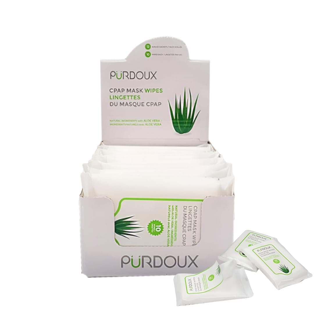 PURDOUX 100 Cotton CPAP Mask Wipes Travel Box Unscented with Aloe Vera 70 wipesCPAP Supplies CPAP Accessories CPAP Cleaning Supplies for CPAP Machine