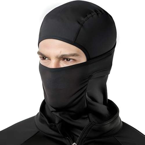 AUTOFRILL Full Face Helmet Mask for Men | UV Protected Balaclava for Bikers | Bike Riding & Cycling Face Cover | Dust & Sun Protection Under Helmet Mask for Men & Women (Pack of 1) Black
