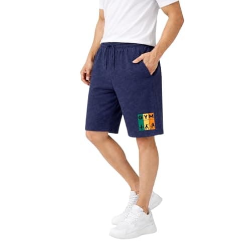 KART BLACK Plus Sizes Men's Cotton Knee Length Shorts Casual and Night Wear Mens Shorts (3XL, NavyGymLife)