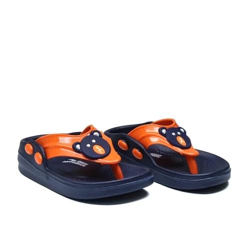 ASIAN KIDS ZOOPY-07 Daily Use Walking Sliders, Casual Slippers, Lightweight and Stylish Flip-Flop Design for Girls & Boys, Perfect for Indoor and Outdoor Wear, Comfortable All-Day Use (NAVYORG)-UK 5s