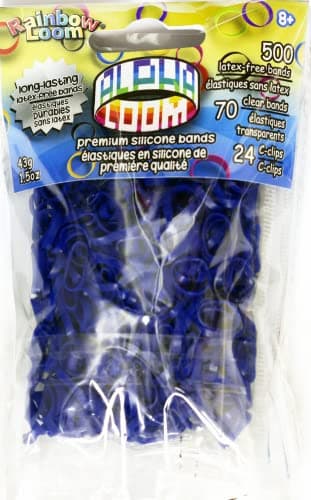 Rainbow Loom® Alpha Bands For ALPHA LOOM: Navy Blue Rubber Bands with 24 C-Clips (500 Count)