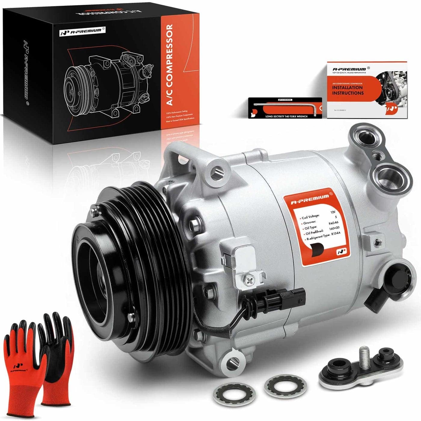 APremium Air Conditioner AC Compressor with Clutch Compatible with Chevrolet Equinox 20162017 Impala 20142015 Malibu 20132016 GMC Terrain 20152017 Buick Regal 20142017
