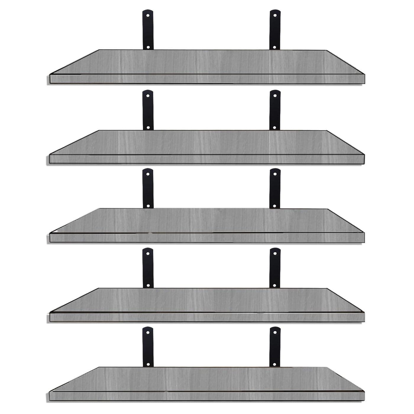 Mardili Shelves Wood Wall Mounted Shelf Rustic Shelves Set of 5Gray