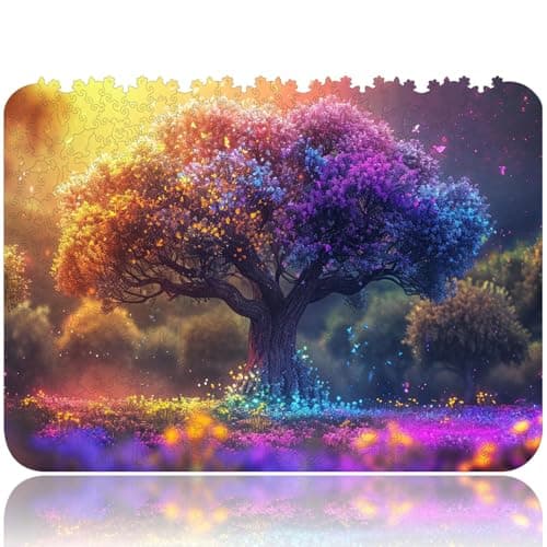 Qiuenisray Mothers Day Wooden Puzzles for Adults Tree of Life Jigsaw Puzzles 200 Piece FSC Certified Beautiful Puzzle Unique Shape Adult Wood Puzzles Creative Gift for Family Game 12x83 in