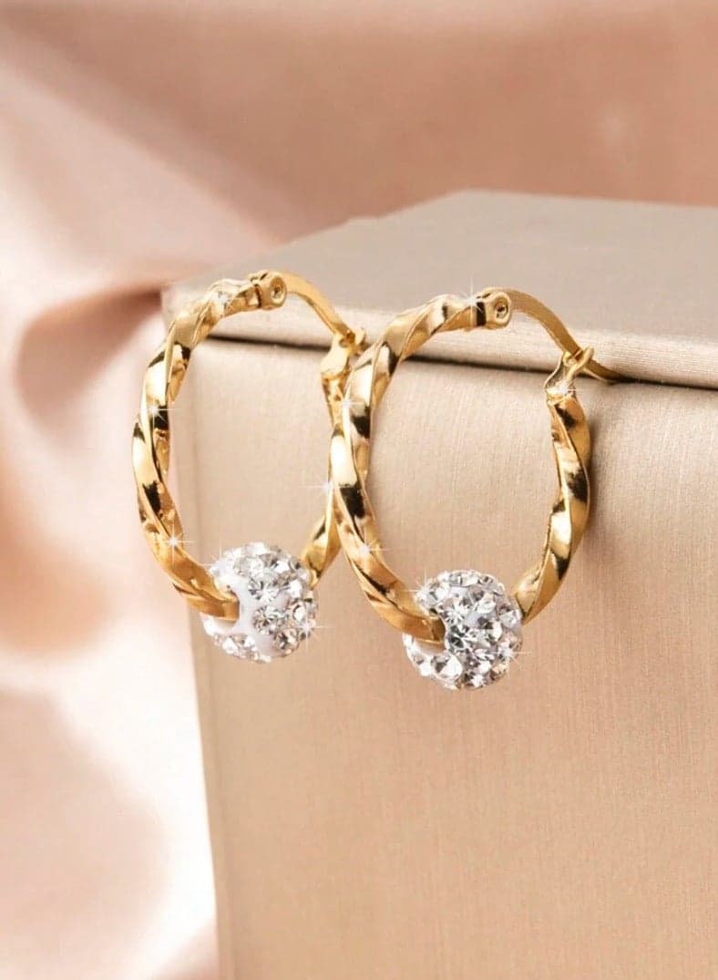 18k Gold Plated Stainless Steel Hoop Earrings For Women