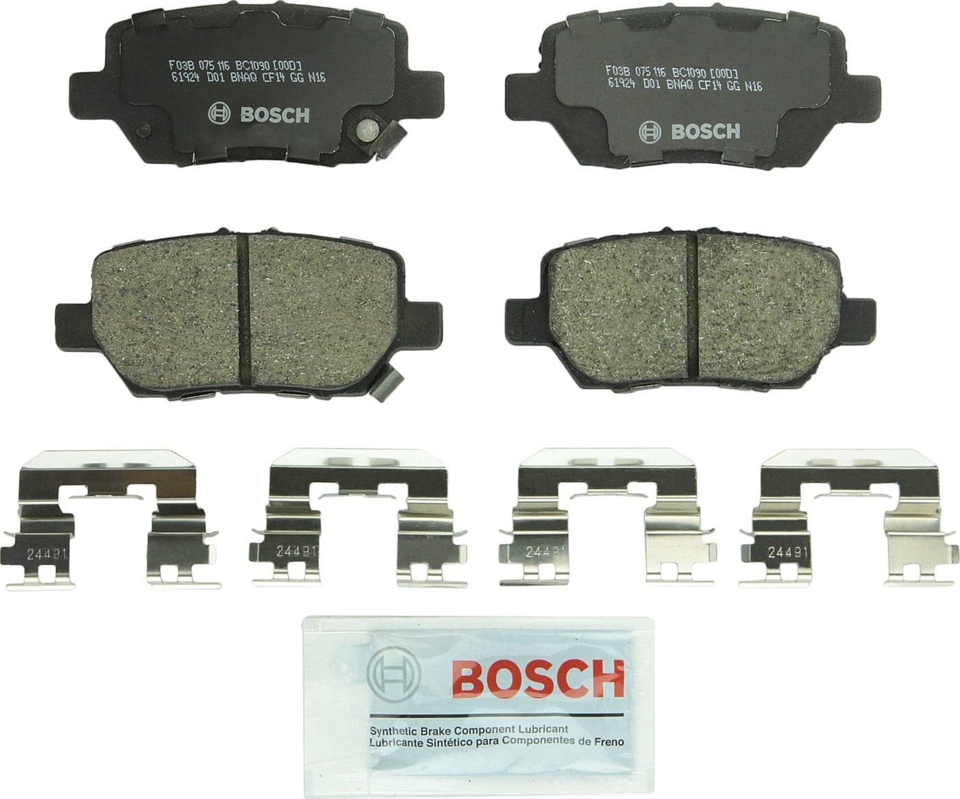 BOSCH BC1090 QuietCast Premium Ceramic Disc Brake Pad Set - Compatible with Select Acura RL; REAR