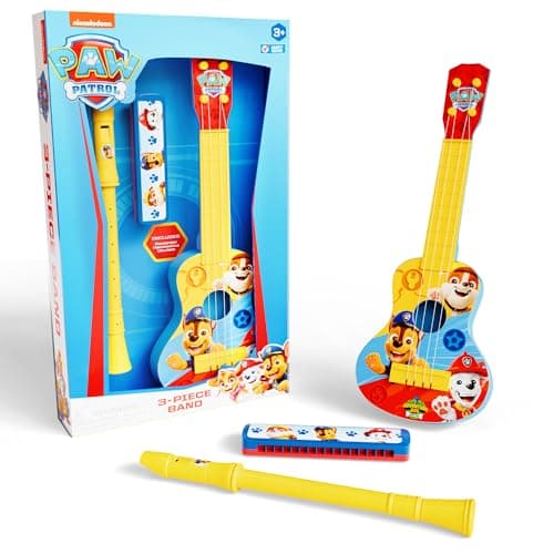 Lollipop Paw Patrol Adventure 3Piece Band Set Rescue Harmonica Ukulele and Flute Trio Toddler Musical Instruments Set