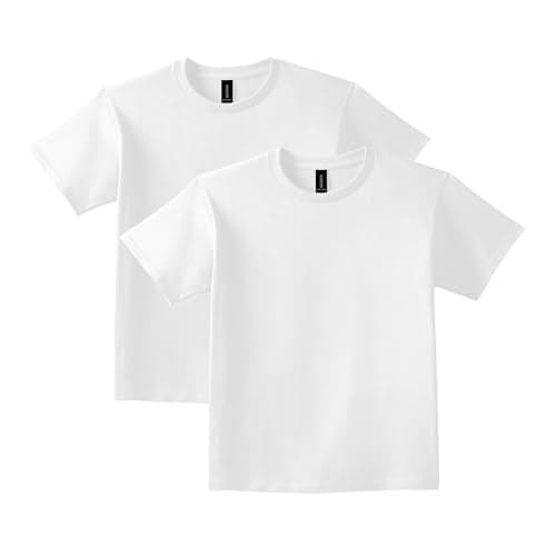 Gildan Youth Ultra Cotton T-Shirt, Style G2000B, 2-Pack, White, Small