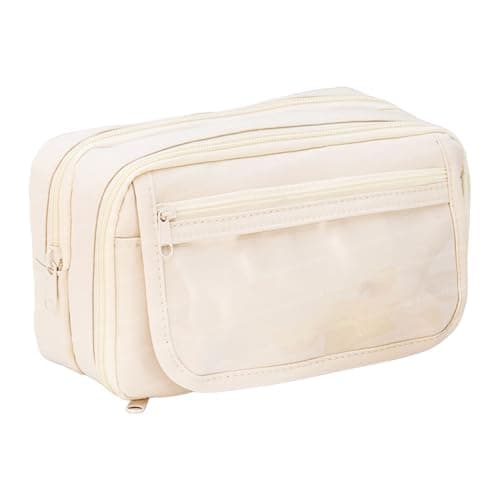FunBlast Pencil Pouch – Kawaii Pencil Pouch, Aesthetic Pencil Case Organizer, Multipurpose Zipper Pouch for Kids & Adults, Large Capacity Stationary Organizer Case (Pouch-OffWhite)