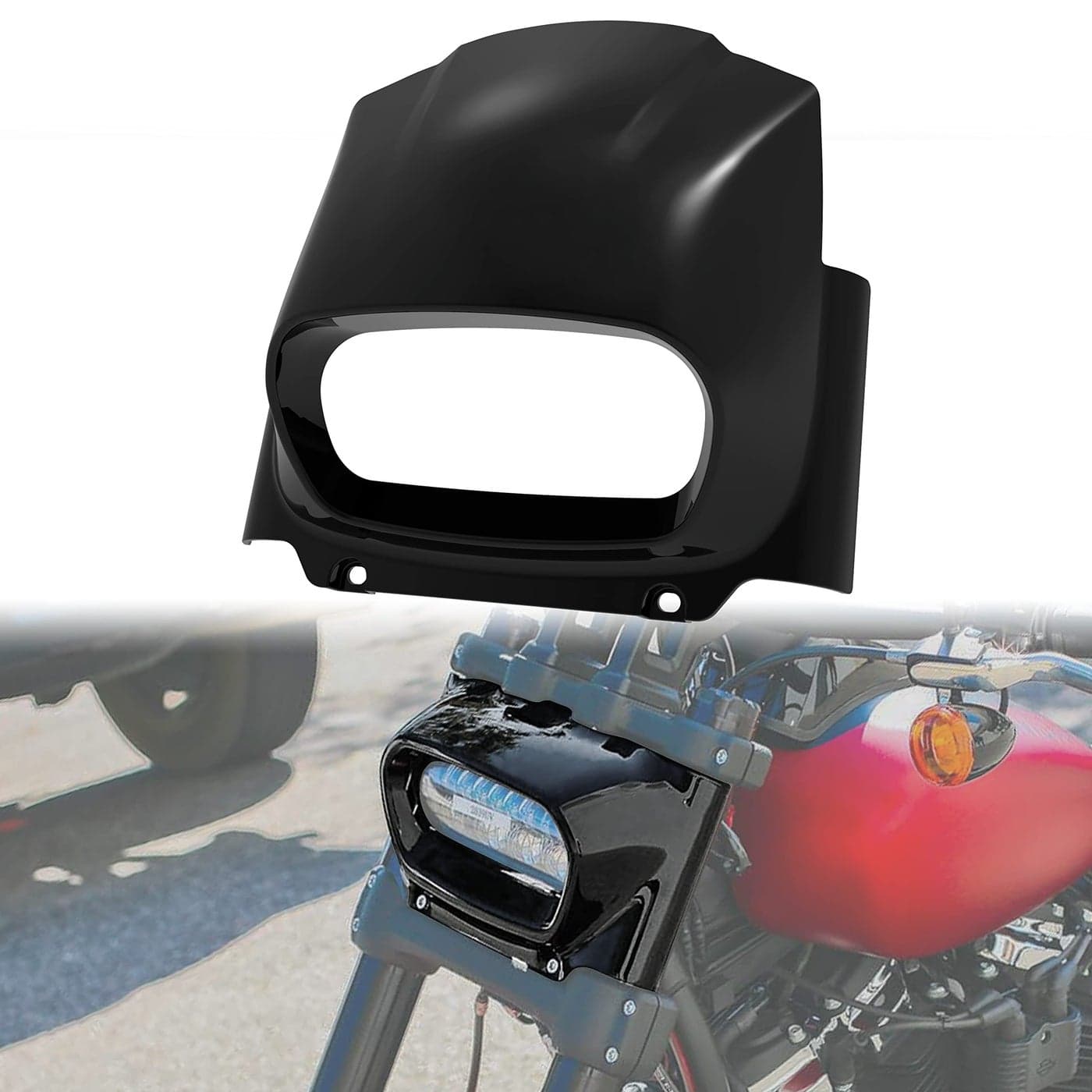 VEISUTOR Headlight Fairing Cover for Harley Softail Fat Bob Black Head Light Bezel Trim Fairing Cowel Cover Kit for Harley Softail Fat Bob FXFB FXFBS M8 20182022 Accessories