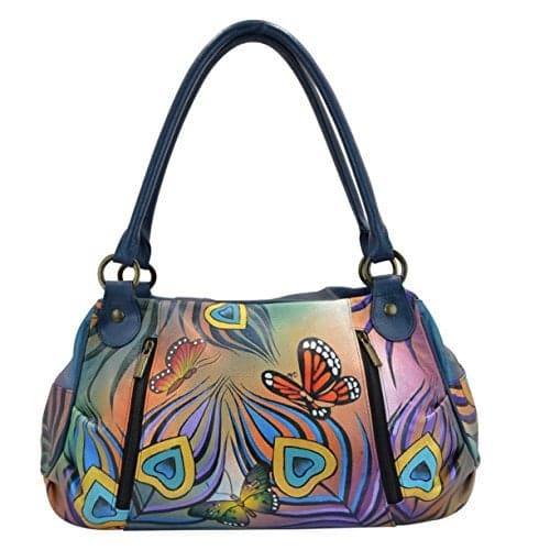 Anna by Anuschka womens 8064 Top Handle Handbag, Flying Peacock, One Size US