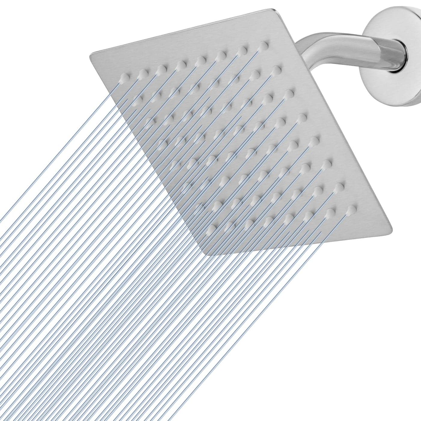 Voolan Rain Shower head High Pressure Shower Head Made of 304 Stainless Steel Relaxed Shower Experience Even at Low Water Flow and Pressure6 Brushed Nickel