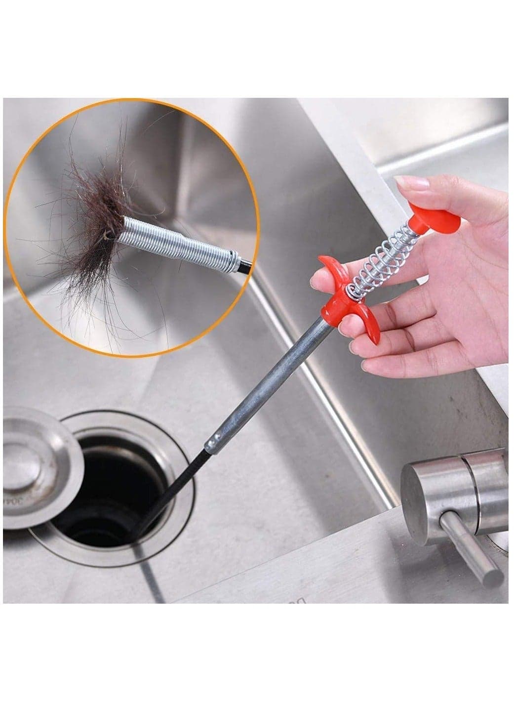 Flexible Cleaning Claw Pipe Cleaning Spiral Drains Dredge Tool, Sink Sewer Cleaning Hook, Spring Hair Drain Clog Remover Cleaning Tool