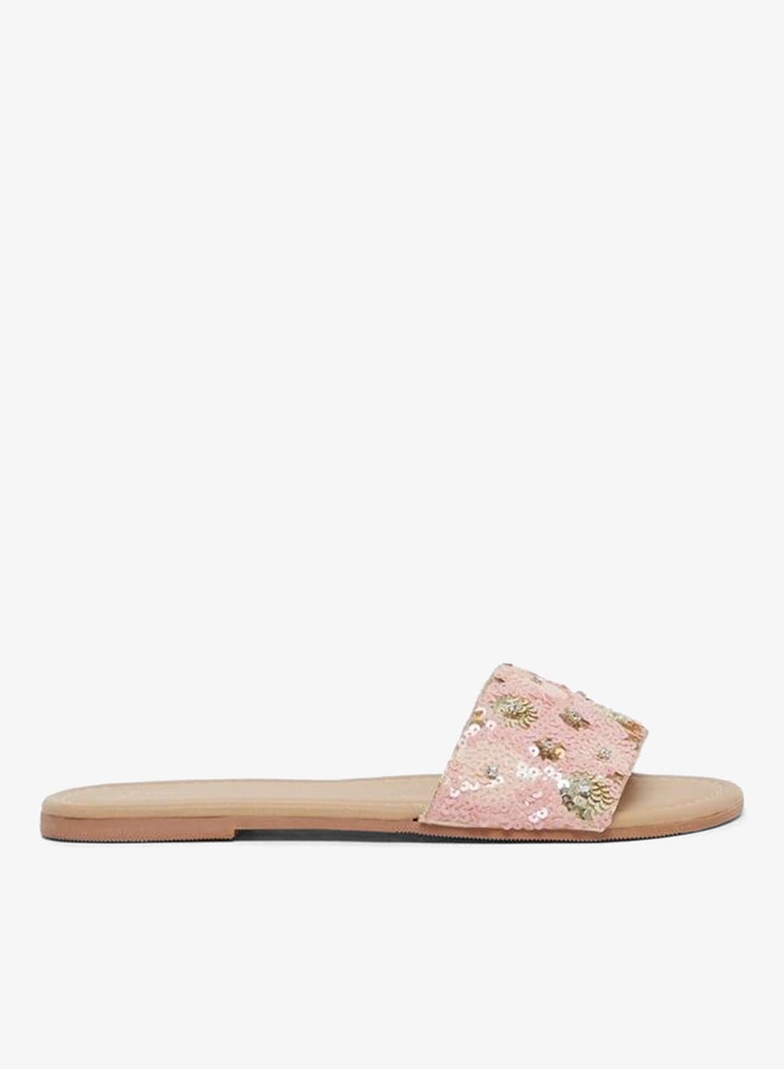 Styli Embellished Sequins Flat Sandals — 39.00