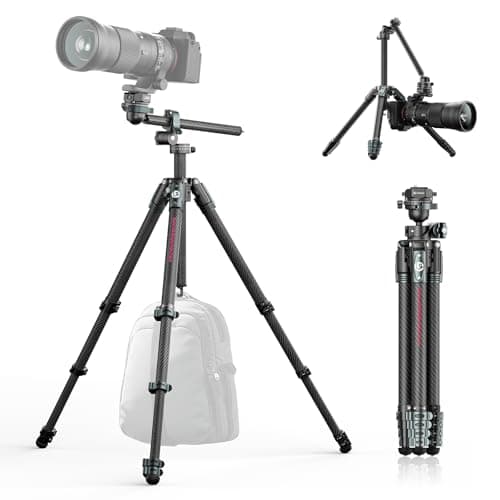 ULANZI JJ05 GlideGo Carbon Fiber Photo Tripod Dual 360 Pan Head 724 inch Max Height 11 lb Load UKA Quick Release Professional Portable Lightweight Travel Tripod with Bag