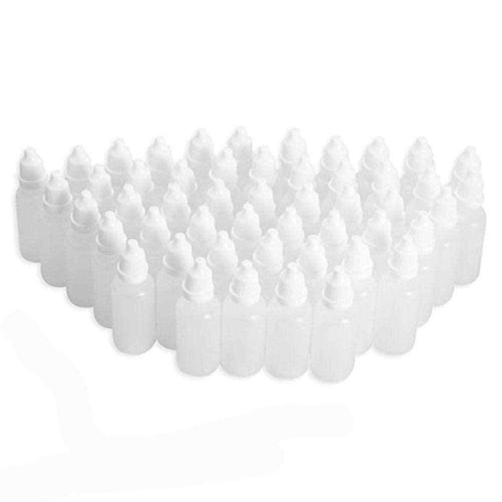 pmw - 25 Bottles - 10ML - White Plastic Empty Squeezable Dropper Bottles Eye Liquid Empty Dropper(Bottle+Tip cap+cap)