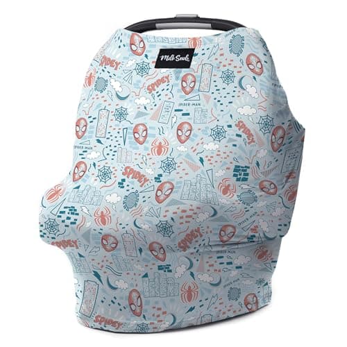 Milk Snob Original Marvel 5-in-1 Baby Cover, Breastfeeding, Car Seat, Carrier, Stroller, High Chair, Shopping Cart, Canopy, Baby Shower Gender Neutral Gifts, Nursing Top (Spider-Man Sketch Book)