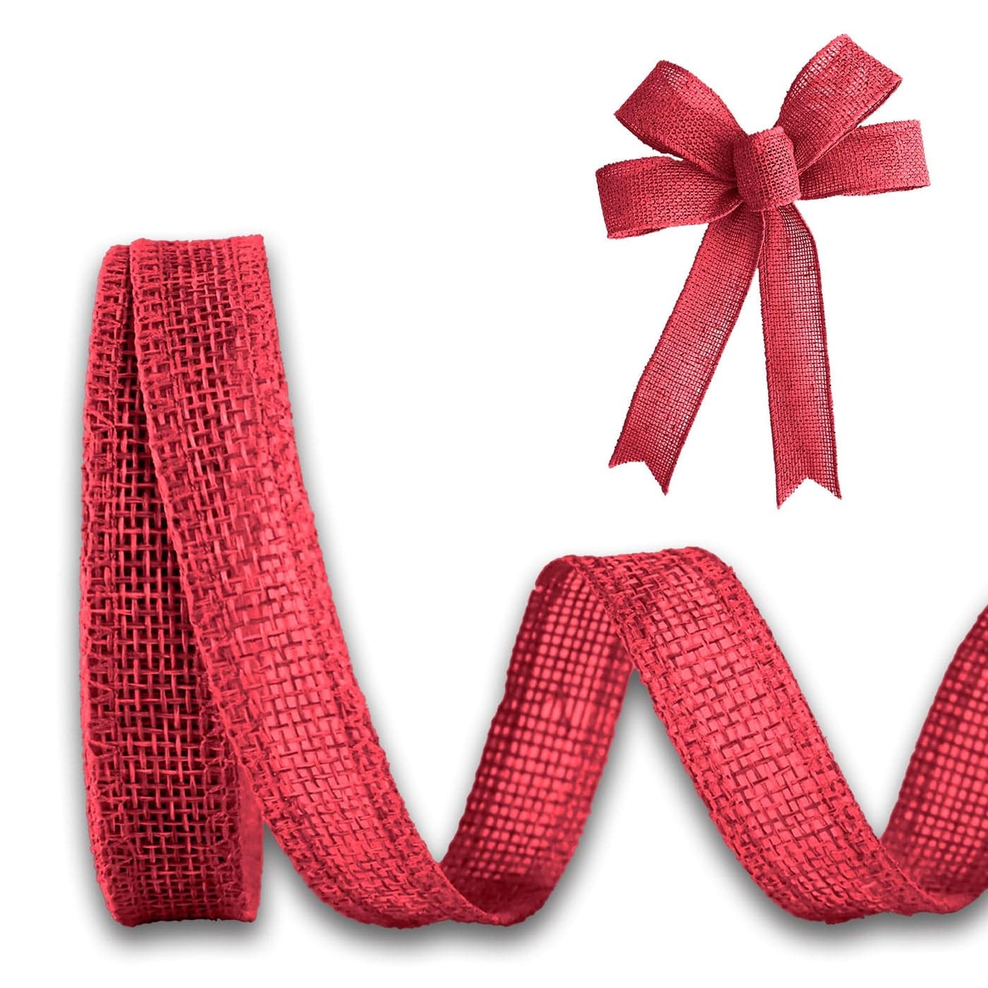 JaoZuyard Red Burlap Ribbon 12 inch X 10 Yard Natural Linen Woven Ribbons DIY Handmade Edging Production Wreath Holiday Decoration Gift Ribbon for Gift Wrapping Red Jute Linen Ribbons