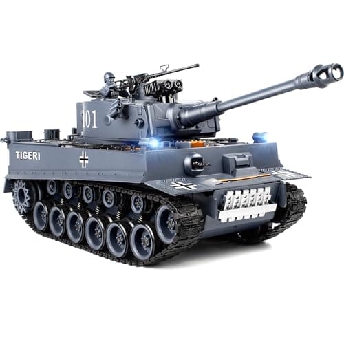 Supdex 118 RC Tank That Shoot BBS 24G WW2 German Tiger I Remote Control Tank Model Toys Army Toy with Smoke Lights Sound and RecoilMilitary RC Vehicle for Adults and Kids 6 Year Old