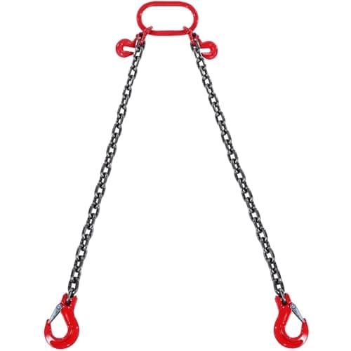 VEVOR Chain Sling 516 inch x 6 ft Lifting Chains with Hooks G80 Engine Chain Hoist Lifts 6600 lbs3 Ton Lifting Sling Chains for Engine Hoist Engine Lift Chain with 2 Leg Grab Hooks and Adjusters
