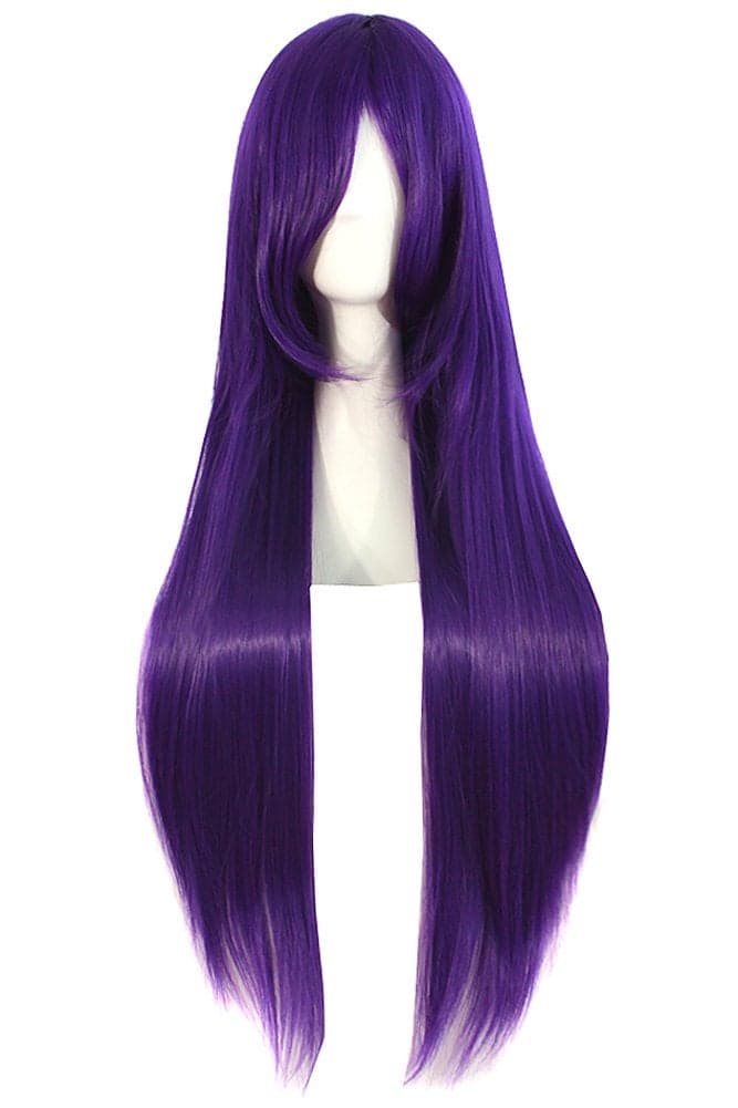 MapofBeauty 32" 80cm Long Straight Anime Costume Cosplay Wig Party Wig (Purple)