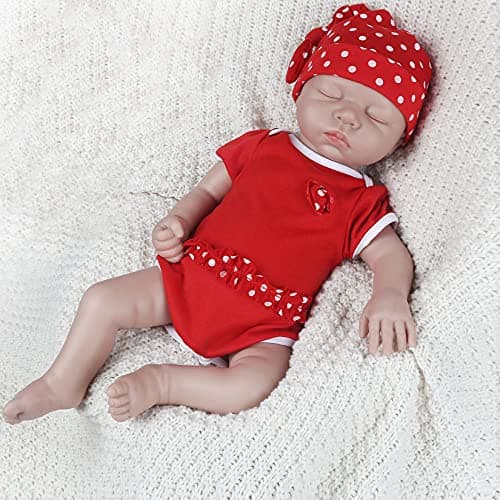 IVITA 17 inch Full Body Silicone Baby Dolls RealisticNot Vinyl Dolls Real Solid Full Silicone Reborn Baby Dolls Newborn Baby Dolls Girl