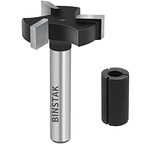 CNC Spoilboard Surfacing Router Bits, 1/4 inch Shank 1 inch Cutting Diameter, Slab Flattening Router Bit Planing Bit Wood Planing Bit Dado Planer Bit by BINSTAK (Carbide)